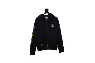 Chrome Hearts 25FW Colorful Cross Print Zip-Up Jacket Black 01