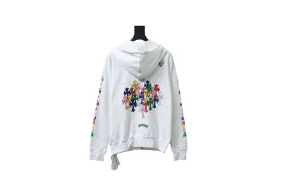 Chrome Hearts 25FW Colorful Cross Print Zip-Up Jacket White 02