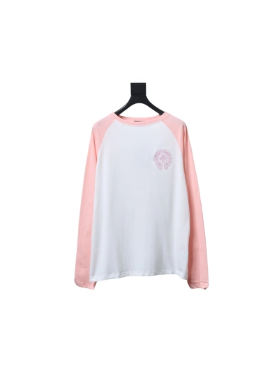 Chrome Hearts 25FW Embroidered Horseshoe Patchwork Long Sleeve T-Shirt Pink 01