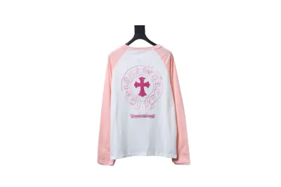 Chrome Hearts 25FW Embroidered Horseshoe Patchwork Long Sleeve T-Shirt Pink 02