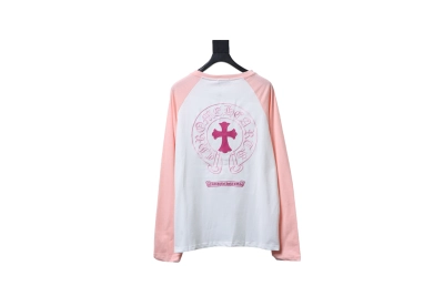 Chrome Hearts 25FW Embroidered Horseshoe Patchwork Long Sleeve T-Shirt Pink 02