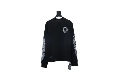 Chrome Hearts 25FW Long-Sleeve T-Shirt with Sanskrit Print on the Back Black 01