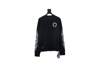 Chrome Hearts 25FW Long-Sleeve T-Shirt with Sanskrit Print on the Back Black 01