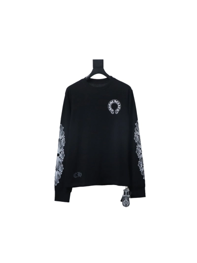 Chrome Hearts 25FW Long-Sleeve T-Shirt with Sanskrit Print on the Back Black 01