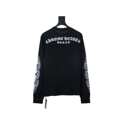 Chrome Hearts 25FW Long-Sleeve T-Shirt with Sanskrit Print on the Back Black 02