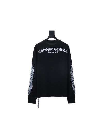 Chrome Hearts 25FW Long-Sleeve T-Shirt with Sanskrit Print on the Back Black 02