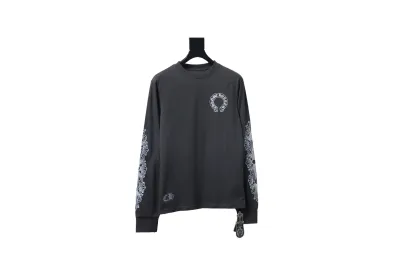 Chrome Hearts 25FW Long-Sleeve T-Shirt with Sanskrit Print on the Back Grey 01