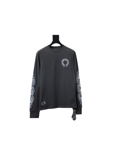 Chrome Hearts 25FW Long-Sleeve T-Shirt with Sanskrit Print on the Back Grey 01