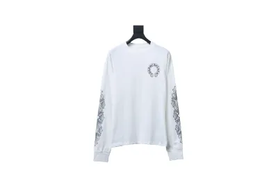 Chrome Hearts 25FW Long-Sleeve T-Shirt with Sanskrit Print on the Back White 01