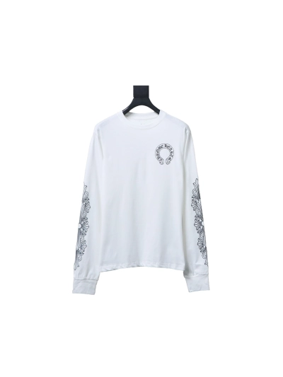 Chrome Hearts 25FW Long-Sleeve T-Shirt with Sanskrit Print on the Back White 01