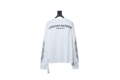 Chrome Hearts 25FW Long-Sleeve T-Shirt with Sanskrit Print on the Back White 02