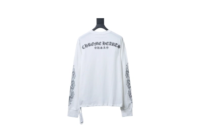 Chrome Hearts 25FW Long-Sleeve T-Shirt with Sanskrit Print on the Back White 02