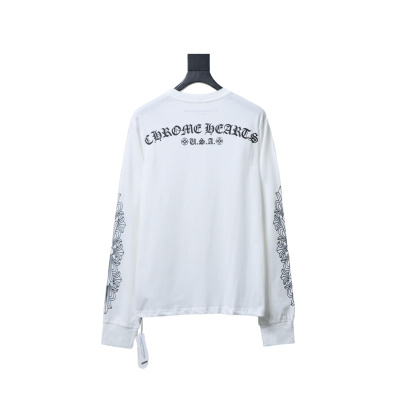 Chrome Hearts 25FW Long-Sleeve T-Shirt with Sanskrit Print on the Back White 02