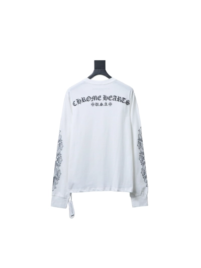 Chrome Hearts 25FW Long-Sleeve T-Shirt with Sanskrit Print on the Back White 02