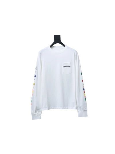 Chrome Hearts 25FW Scroll Print Long-Sleeve T-Shirt White 01