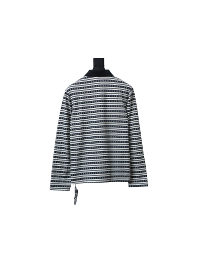 Chrome Hearts 25FW Striped Polo Long Sleeve T-Shirt Black 02