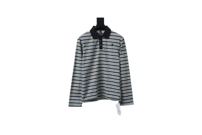 Chrome Hearts 25FW Striped Polo Long Sleeve T-Shirt Black 01