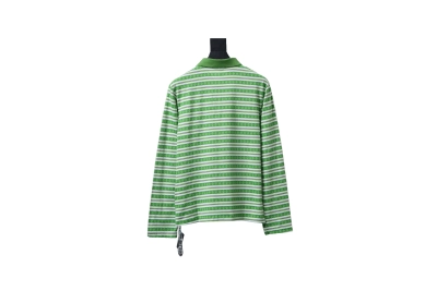 Chrome Hearts 25FW Striped Polo Long Sleeve T-Shirt Green 02