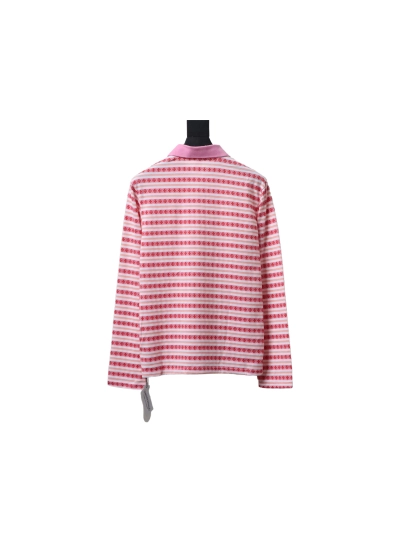 Chrome Hearts 25FW Striped Polo Long Sleeve T-Shirt Red 02