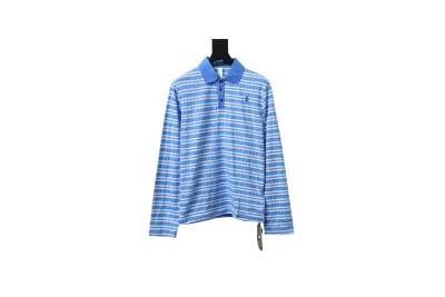 Chrome Hearts 25FW Striped Polo Long Sleeve T-Shirt Blue 01
