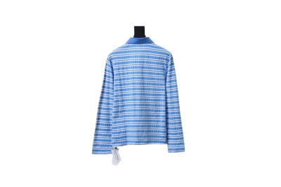 Chrome Hearts 25FW Striped Polo Long Sleeve T-Shirt Blue 02