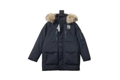 MLB 2nd Generation Large Fur Collar Workwear Down Jacket Black 01