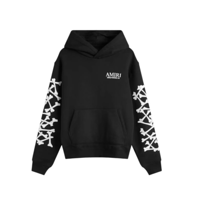 AMIRI Stacked Bones Hoodie Black/White SS25 01