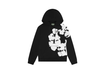 Denim Tears Big Cotton Wreath Hoodie Black 01