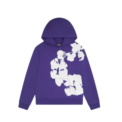 Denim Tears Big Cotton Wreath Hoodie Purple 01