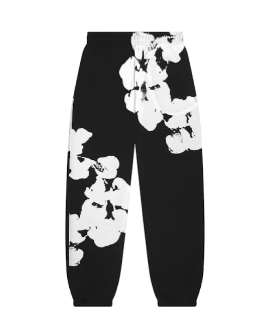 Denim Tears Big Cotton Wreath Sweatpants Black