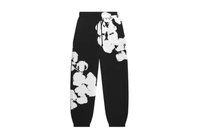 Denim Tears Big Cotton Wreath Sweatpants Black 01