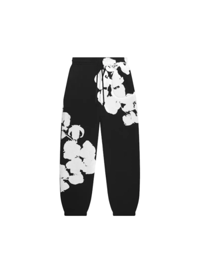 Denim Tears Big Cotton Wreath Sweatpants Black 01