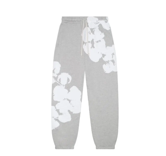 Denim Tears Big Cotton Wreath Sweatpants Grey