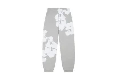 Denim Tears Big Cotton Wreath Sweatpants Grey 01