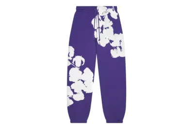 Denim Tears Big Cotton Wreath Sweatpants Purple 01