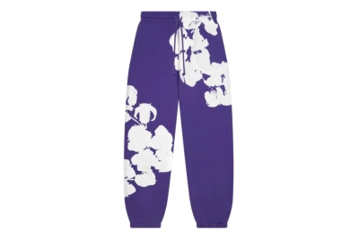 Denim Tears Big Cotton Wreath Sweatpants Purple 01