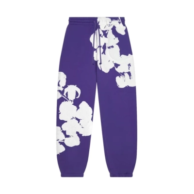Denim Tears Big Cotton Wreath Sweatpants Purple 01