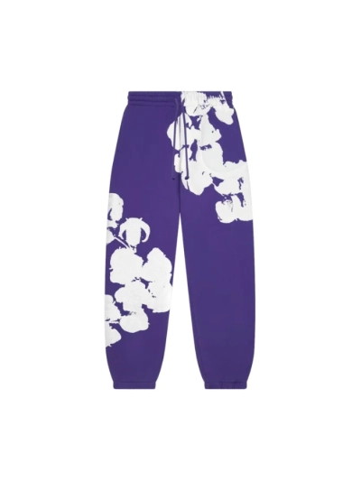 Denim Tears Big Cotton Wreath Sweatpants Purple 01
