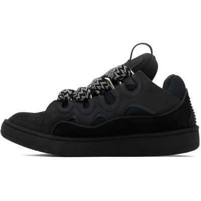 PKGoden Lanvin SSENSE Exclusive Black Curb Sneakers 01