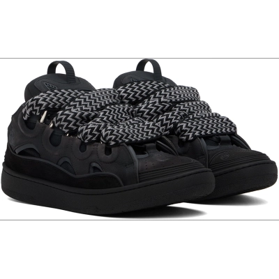 PKGoden Lanvin SSENSE Exclusive Black Curb Sneakers 02