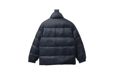 Moncler Logo Patchwork Zippered Stand-up Collar Down Jacket Black 02