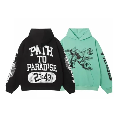 Hellstar Path To Paradise Hoodie #3098 Black/Green 01