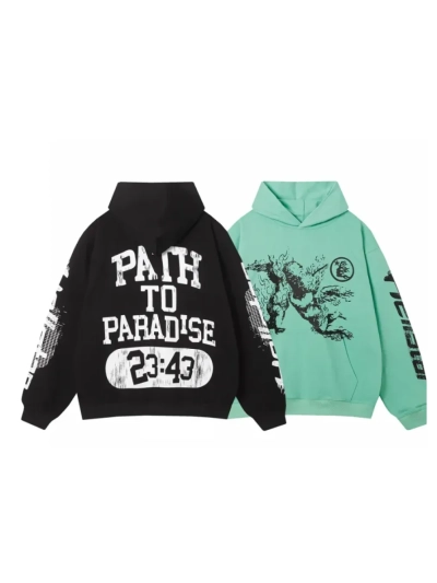 Hellstar Path To Paradise Hoodie #3098 Black/Green 01