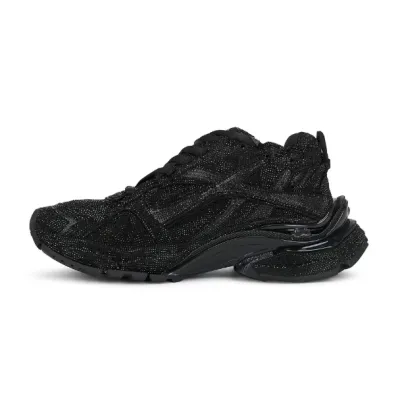 PKGoden Balenciaga Runner Sneakers with Rhinestones Black 01