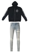Chrome Hearts Hoodie + AMIRI MX1 Ultrasuede Jeans