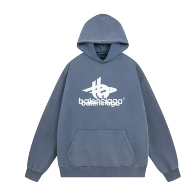 Balenciaga 2023 Graphic Print Hoodie Blue 01