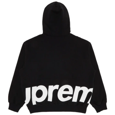 Supreme Big Logo Zip Up Hooded Sweatshirt Black 02