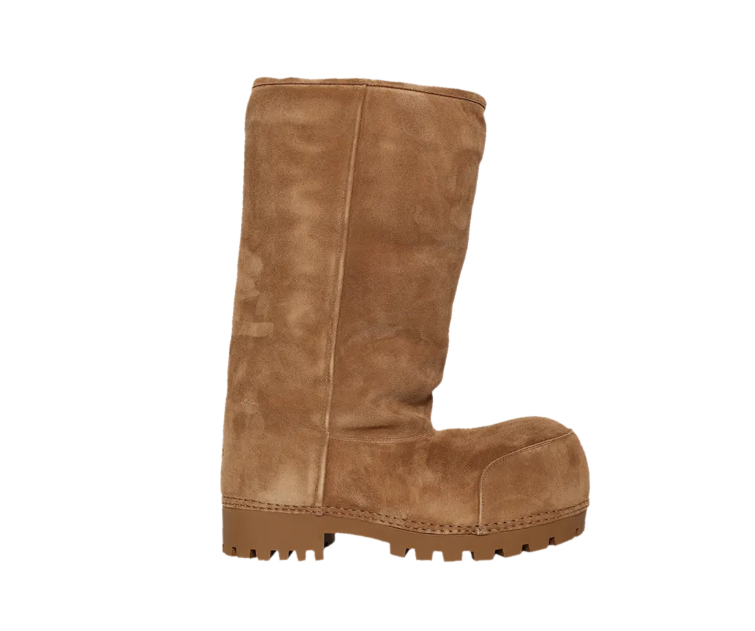 PKGoden Balenciaga Alaska Fur High Boot Brown