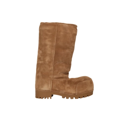 PKGoden Balenciaga Alaska Fur High Boot Brown 01