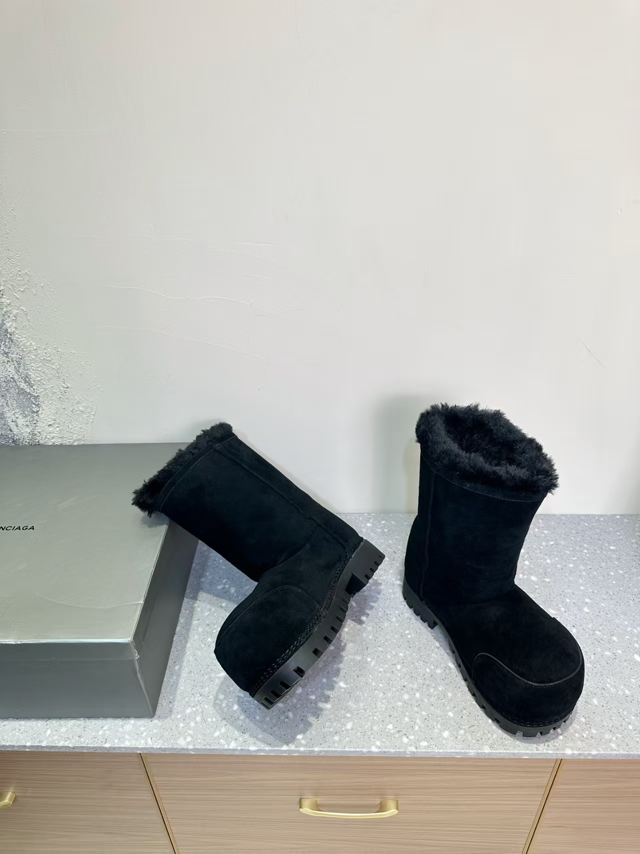 PKGoden Balenciaga Alaska Low Boot Black Suede 802204-WBFC1-1000